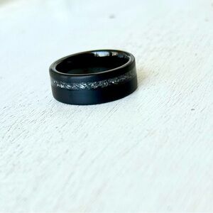 Tungsten Wedding Band w/ Meteorite (Men’s x 8.25)
